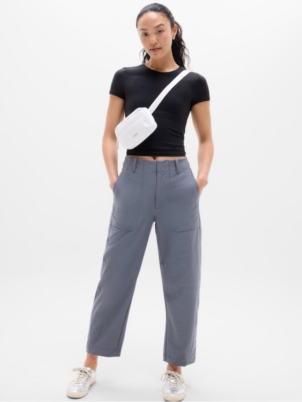 NWOT Athleta Skyline High Rise Barrel Slate Pant Size 10/P (#650012)